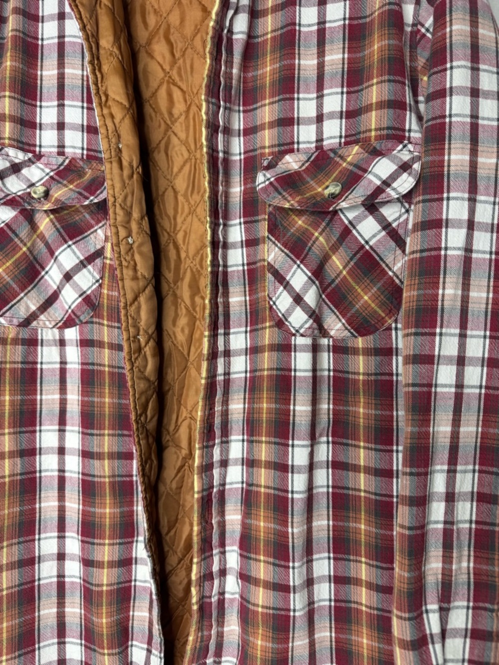 Vintage Cold Storage Plaid Jacket Shacket Sz L Quilted Lining Chore Barn Grunge - Picture 3 of 13